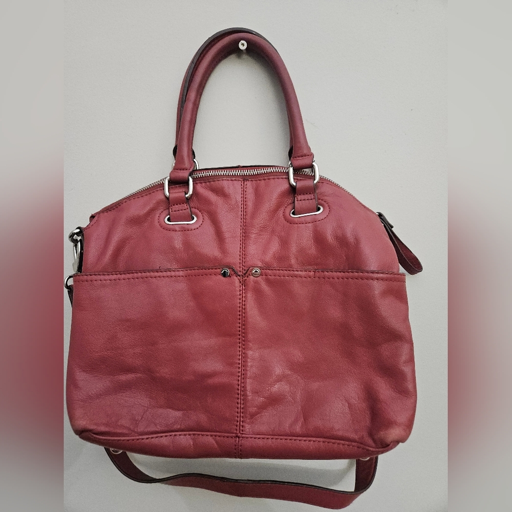 Tignanello pink leather shoulder satchel, like new